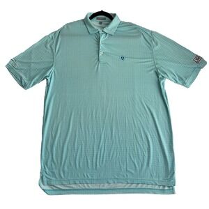Peter Millar Summer Comfort Shirt‎ Mens Large Blue Checked Titleist Golf Polo